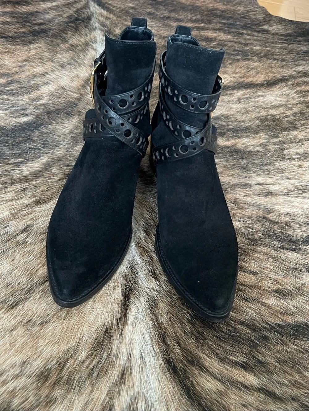 Burberry Ankle Boots Black Suede 39.5 / 8.5